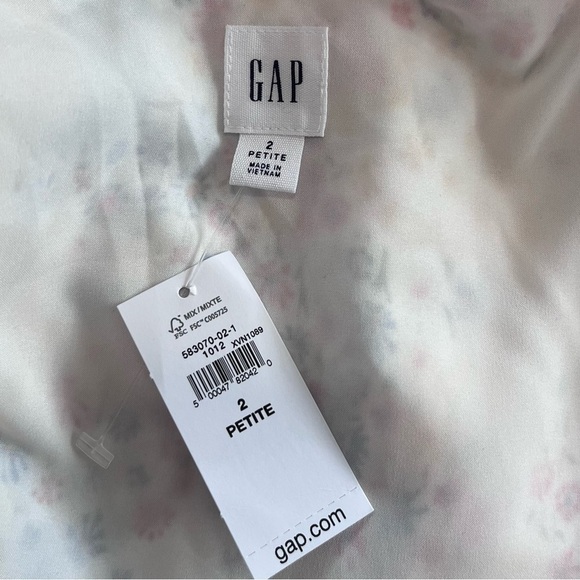 GAP Side Button Ditsy‎ Floral Wrap Midi Dress Size 2P Modest Church Prairie NWT - Picture 9 of 11